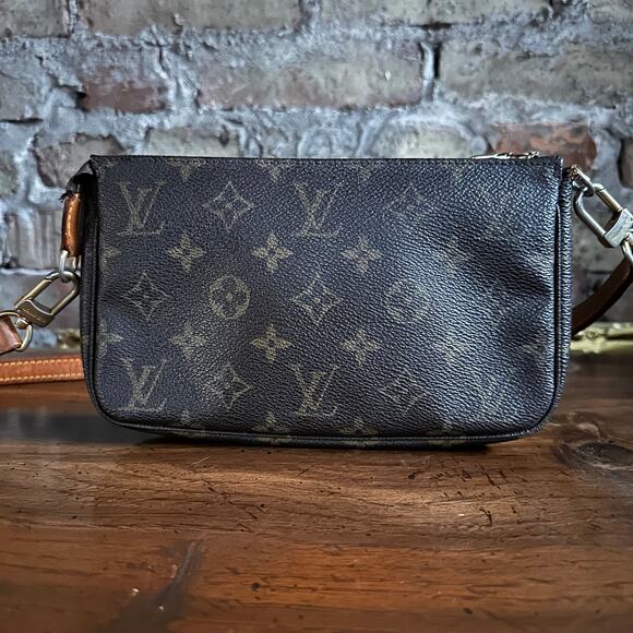Vintage Louis Vuitton 1999 Monogram Pochette Accessoires Long Strap Bag - Picture 3 of 15